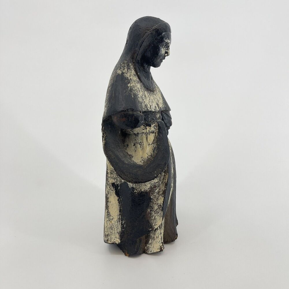 Vintage Nettle Creek Gallery Classics Wood Carved Figurine Woman Saint Religious - Picture 2 of 9